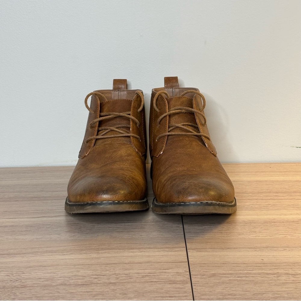 Tan Camel Brown Men's Lace Up Ankle Chukka Oxford Boot 9.5 - Picture 2 of 9
